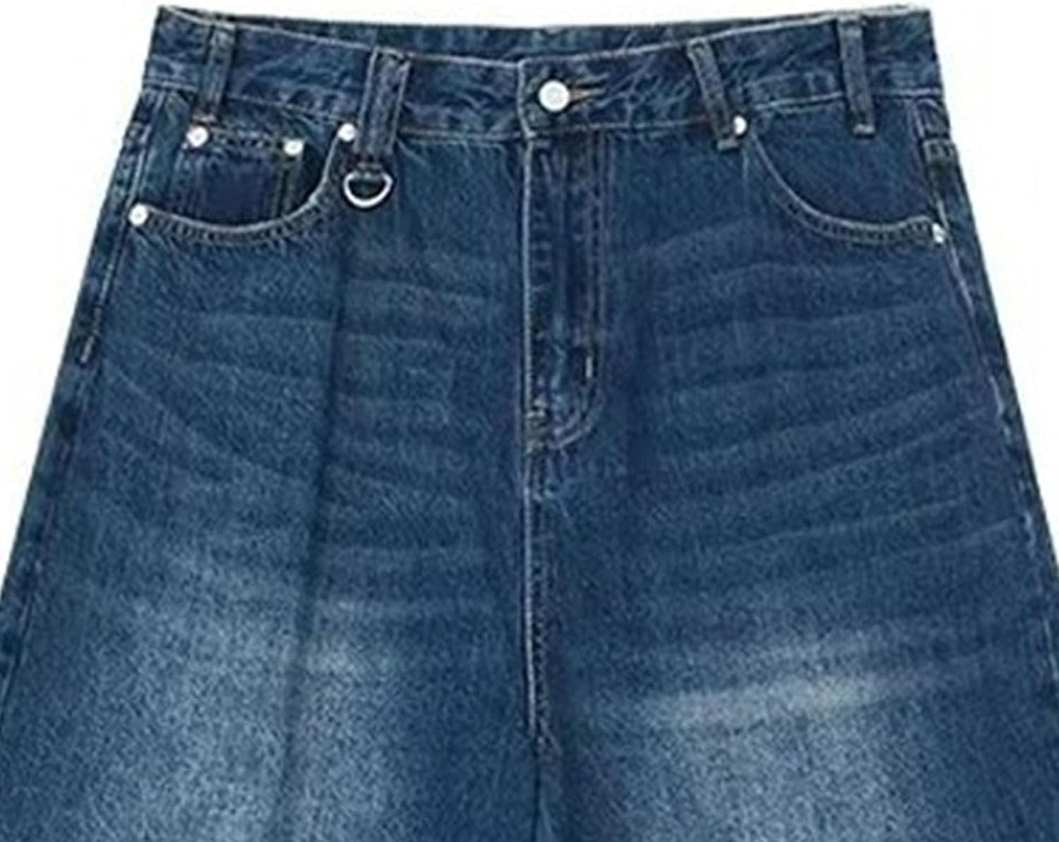 Men's Casual Loose Jean Shorts Vintage Distressed Baggy Denim Shorts Below Knee Short Jeans Streetwear