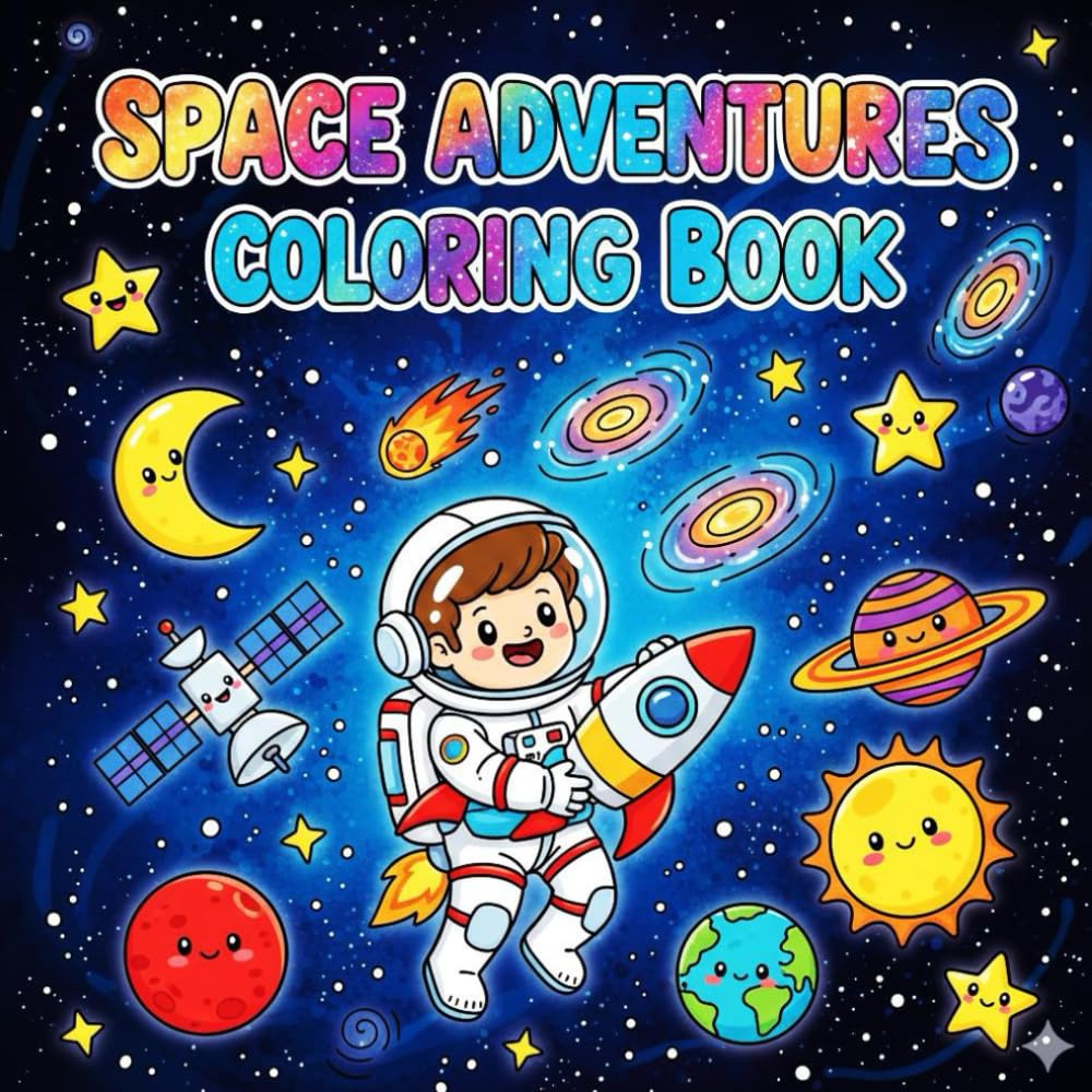 Space Adventure Coloring Book: Fun Space & Stars Coloring