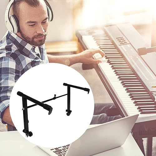 Miniatura 9 de Soporte de teclado de piano, soporte de teclado electrónico ajustable en altura, soporte de piano electrónico para pianos digitales, soporte práctico