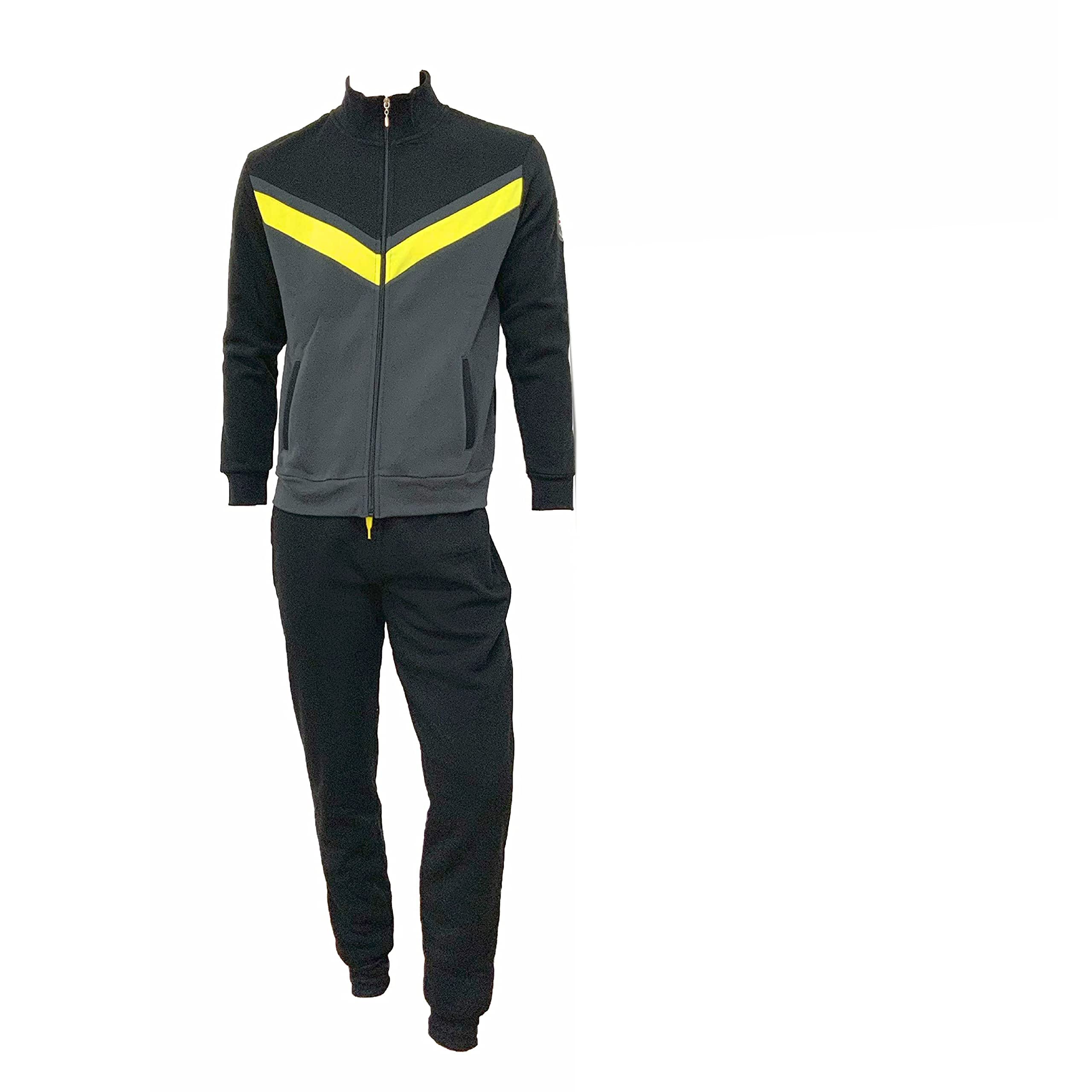 NOTTINGHAM Chándal para hombre de invierno afelpado, fabricado en sudadera de algodón Garzado, para hombre, conjunto deportivo para tiempo libre y deportivo, 35270 Negro, M