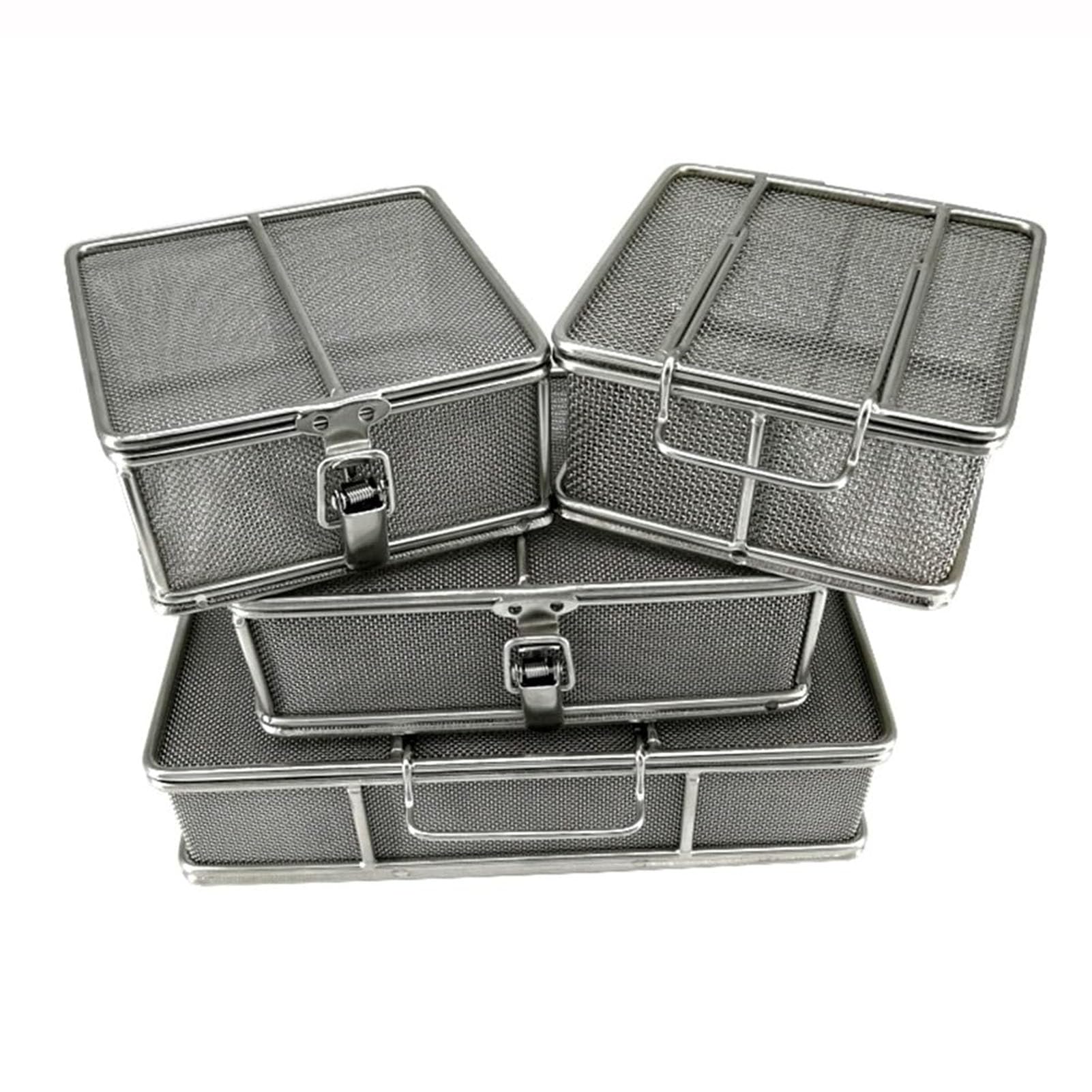 Cesta de Desinfección de Acero Inoxidable 304, Bandeja Quirúrgica de Malla de 1mm, Caja Instrumental Autoclavable para Hospitales y Clínicas
