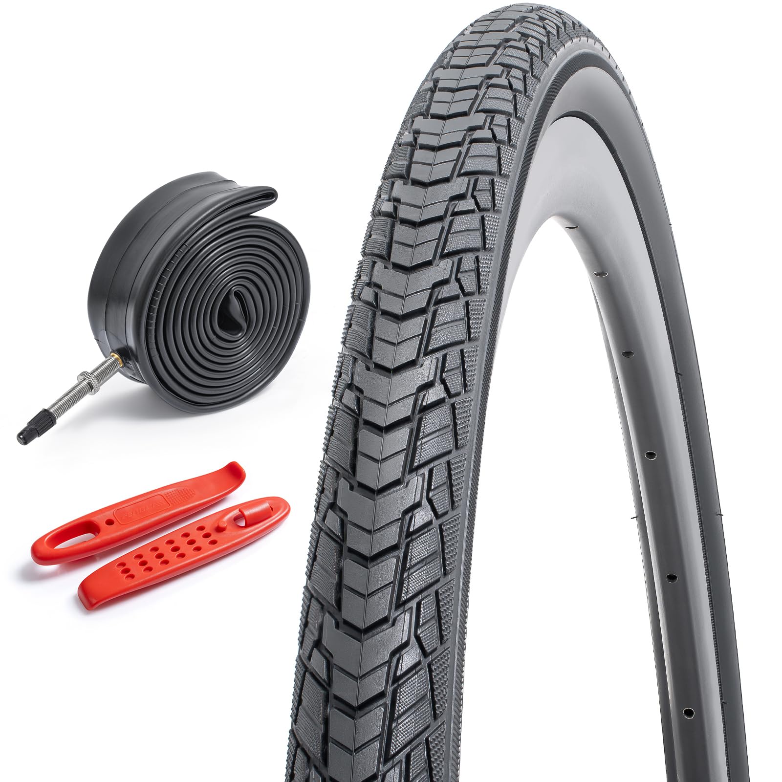 700x35C (37-622) Bike Tyre and Bike Tube 700C Bicycle tire Suitable for 700 x 35C City/Road Folding Replacement Bike Tire (Single)