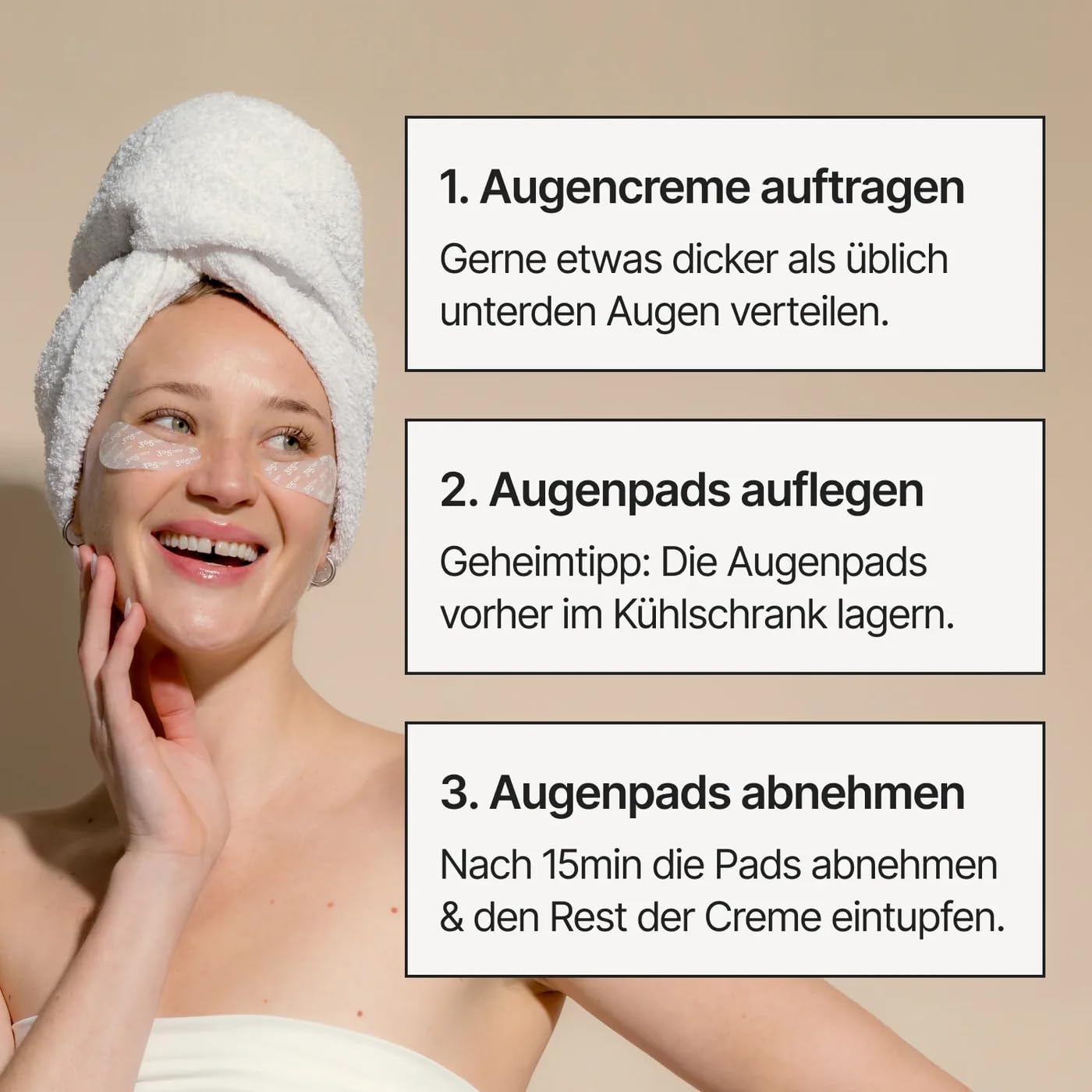 Morning Glow Eyecare Duo, Augencreme mit wiederverwendbaren Augenpads, Feuchtigkeitsspendende Augenpflege für alle Hauttypen