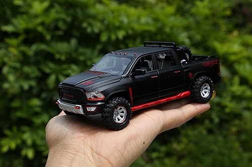 Miniatura 6 de Camiones de juguete para niños RAM TRX 1500 de metal fundido a presión juguetes de juguete con luz y sonido para niños de 3 a 7 años negro