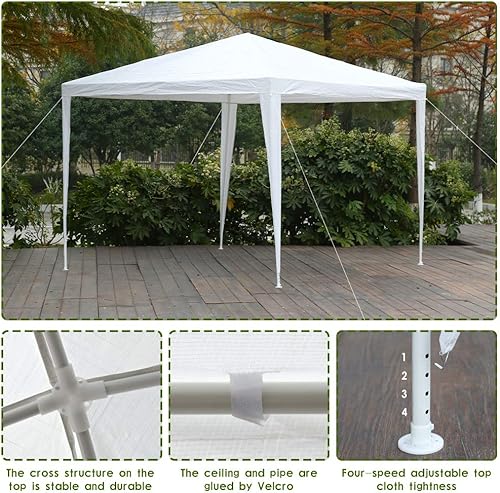 Miniatura 3 de Toldo de 10 pies x 10 pies, impermeable, para bodas, fiestas, color blanco