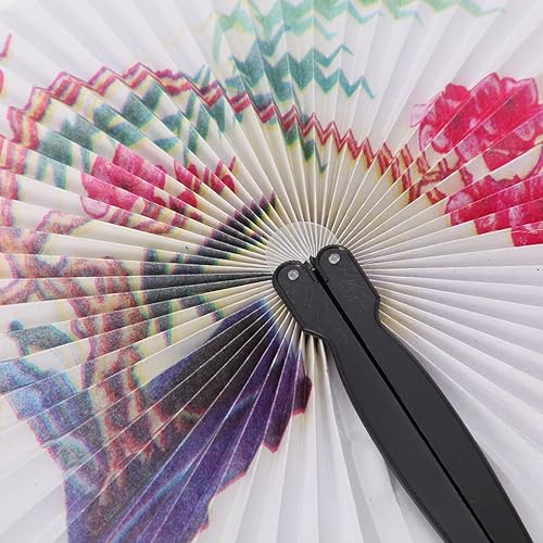 Miniatura 4 de Nagris Mini ventilador de papel plegable de mano con forma redonda, abanicos de papel de acordeón plegables para decoración de fiestas, decoración
