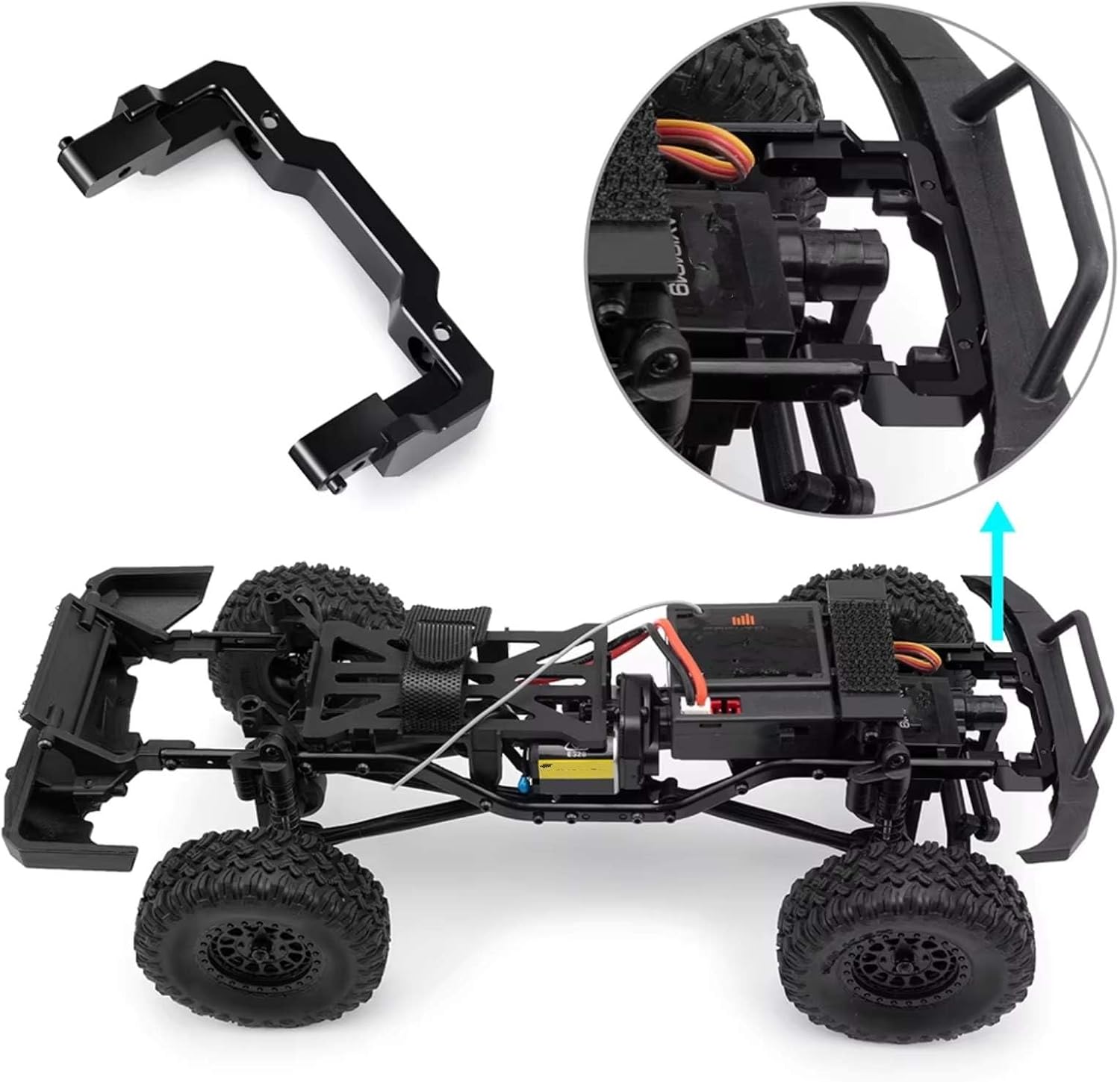 RCバンパーパーツ For Axial For SCX24 Base Camp 1/24 RCクローラーカー アルミ合金製 フロント