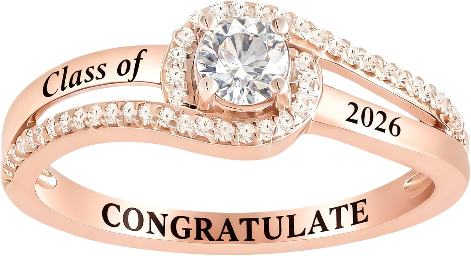 Class Rings for Women High School and College Graduates, 925 Sterling Silver Graduation Ring Personalized, High School Rings for Women 2026, Birthstone Women's Class Ring