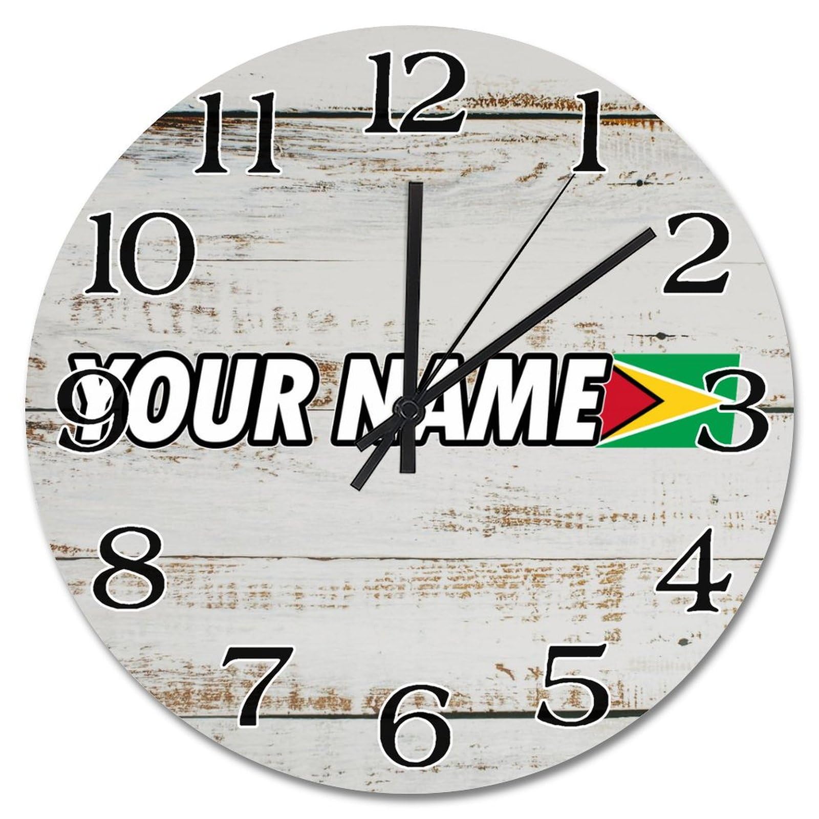 Horloge de salon drapeau de la Guyane 38 cm pour ambiance style ferme