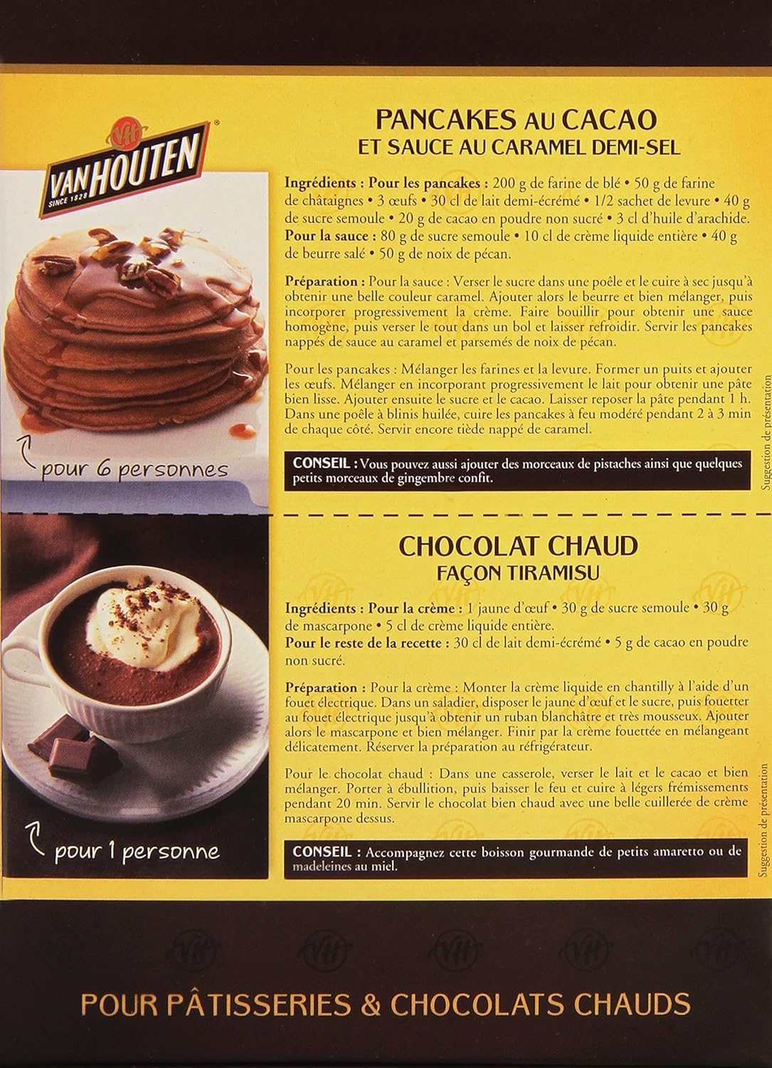 Cacao Brut En Poudre Non Sucré Van Houten - L'Étui 250 g - Lot de 4