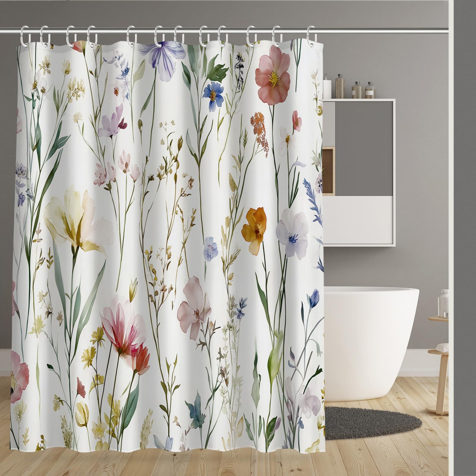 Rideau de douche imperméable lesté anti-moisissure 180x180