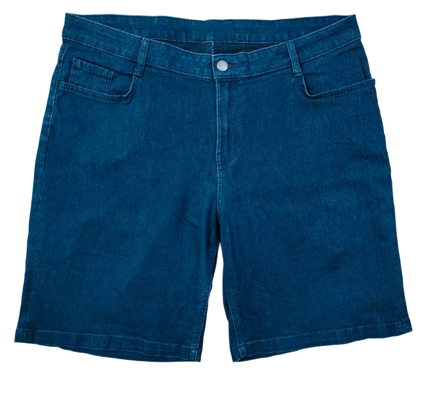 Plus Size Women Slim FIT Stretch Denim Long Shorts (Bermuda) - Length 20.5 inch - MID Rise - Dark Blue Color - Waist Size (2XL) 36 to (4XL) 40 inch-image-34