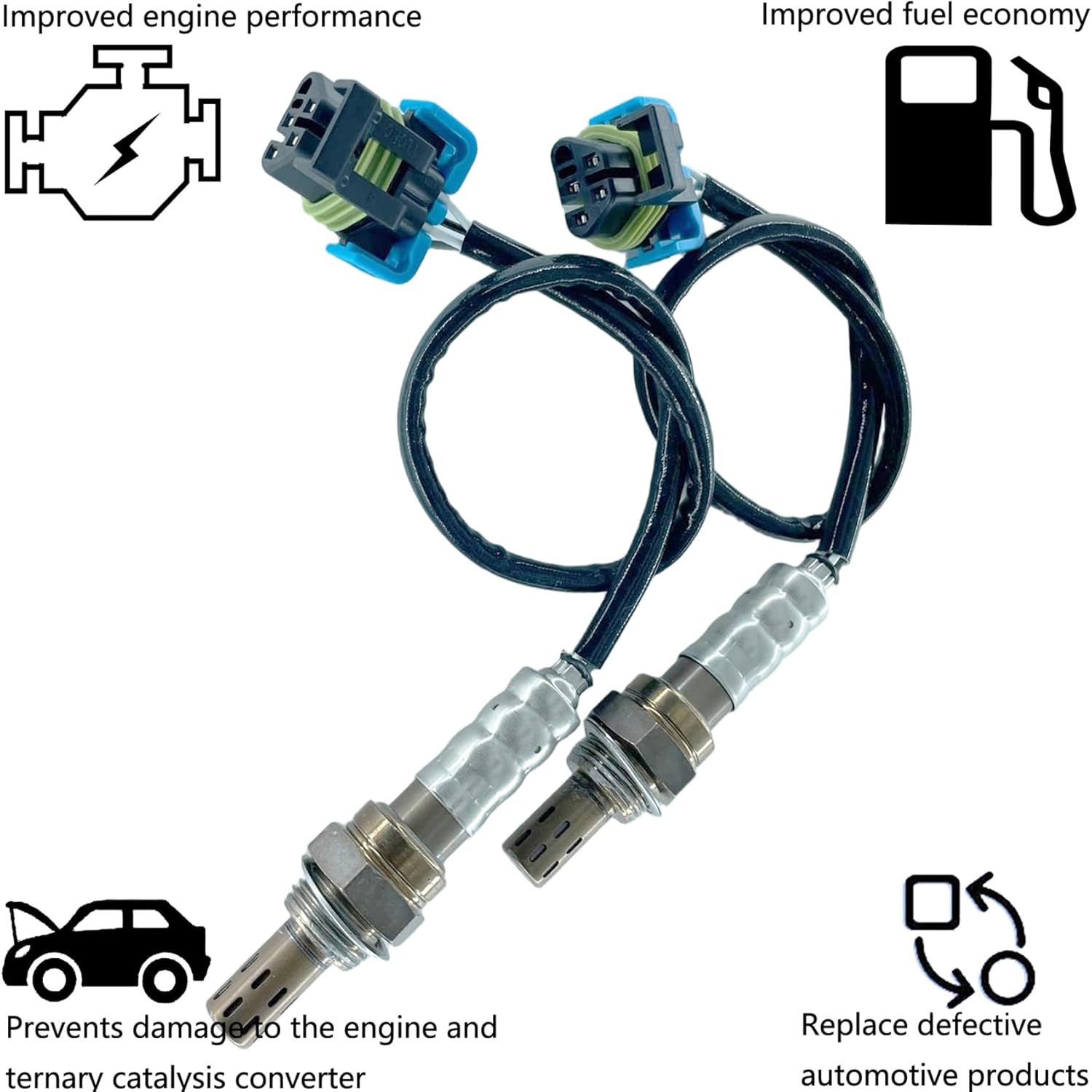 Dropwater 1 Pair Downstream Rear Left and Right Side O2 Oxygen Sensors Compatible with Chevy 2014-2008 Express 1500,2015-2008 Express 2500,2015-2008 Express 3500,Replaces#234-4243 75-4294,Set of 2pcs