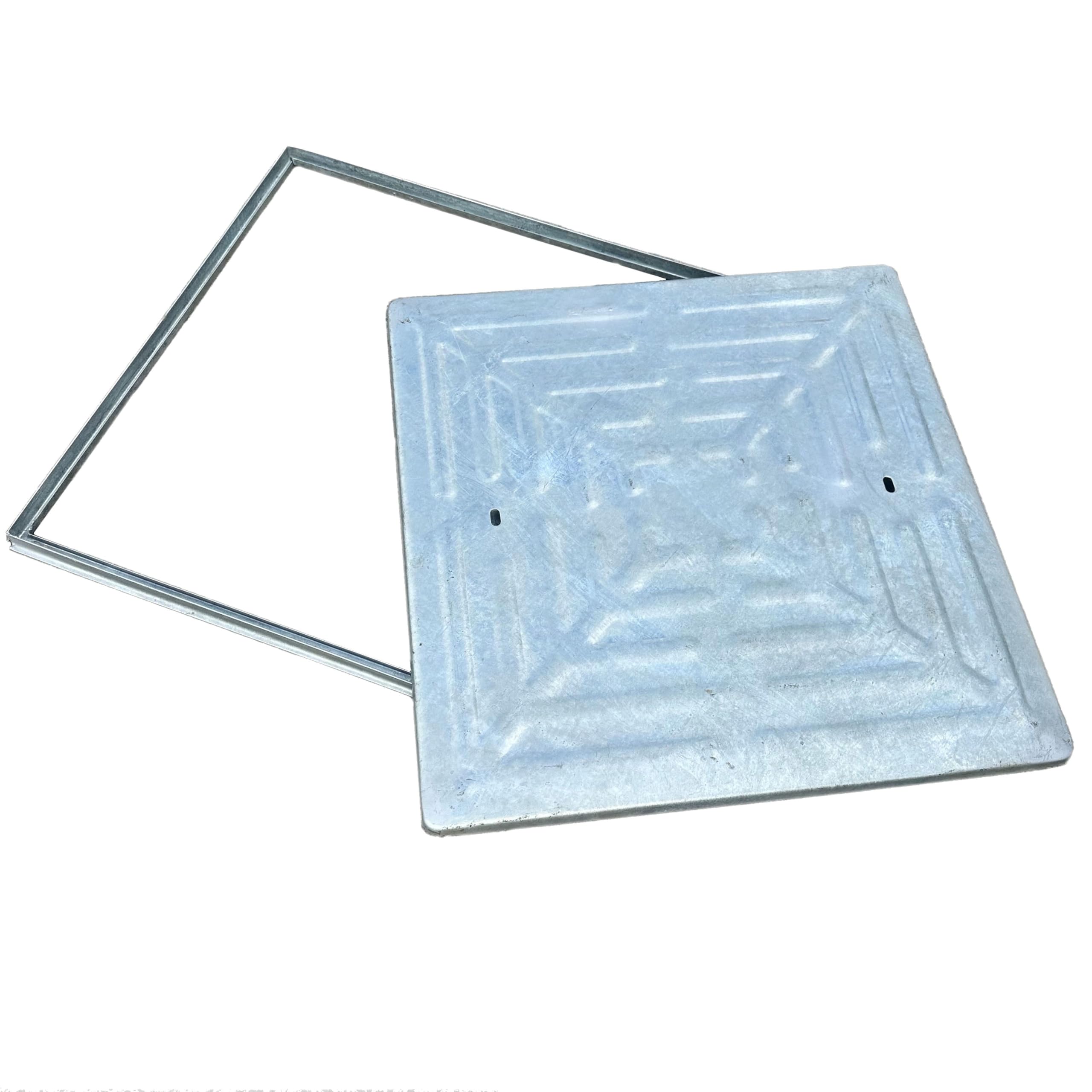 Galvanised Solid Top Manhole Cover & Frame 645×645×25mm 2.5 Tonne Load