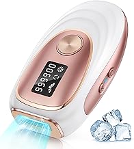 Laser Hair Removal Device, at-Home IPL Hair Removal for Women & Men - Safe 45°F Ice-Cooling Contact for Painless & Long-Lasting Results, 86% Hair Reduction in 3 Weeks for Full Body, Gold/White