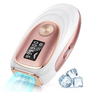 Laser Hair Removal Device, at-Home IPL Hair Removal for Women & Men - Safe 45°F Ice-Cooling Contact for Painless & Long-Lasting Results, 86% Hair Reduction in 3 Weeks for Full Body, Gold/White - Amazon product rated Grade A
