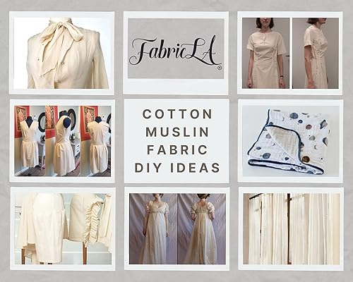 Miniatura 6 de FabricLA The Yard - Tela de muselina de algodón  100% tela de algodón  62 pulgadas de ancho tela de muselina sin blanquear  Material de tela de