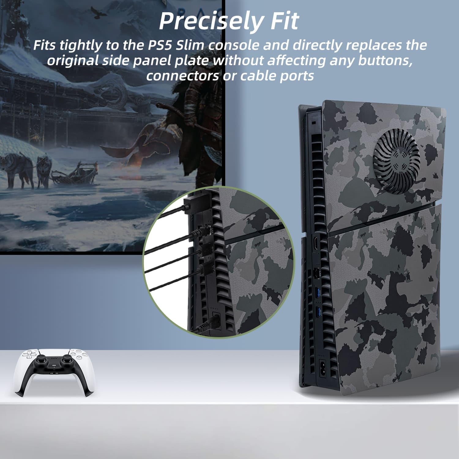 Mcbazel PS5 Slim Faceplate Piastra di Ricambio Placche per Pannello Laterale Rigido Copertura di Ricambio in ABS Accessori con Ventilazione per PlayStation 5 Slim Digital(Not for PS5/PS5 Pro)