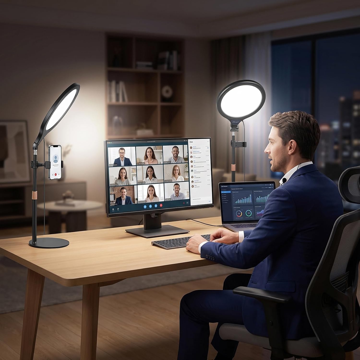 10in Desktop Ring Light with Stand for Phone
