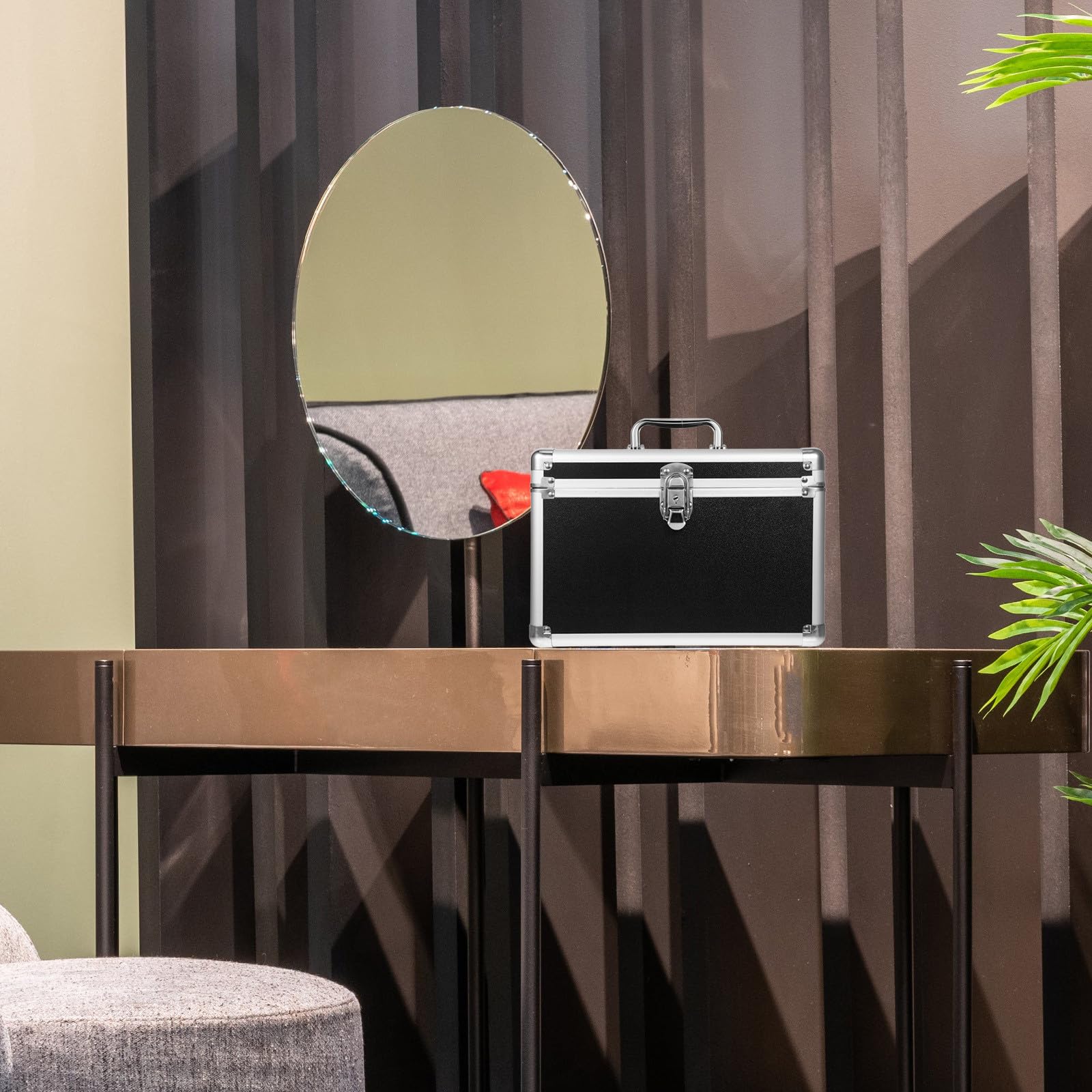 Caja Organizadora de Maquillaje Grande con Cerradura Segura Maletín de Viaje para Cosméticos Multifuncional Organizador de Belleza Resistente para Tocador y Baño