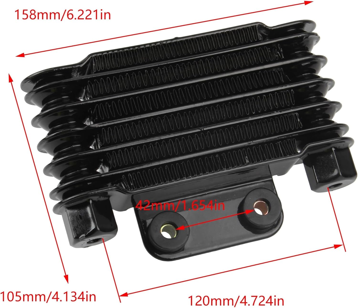 Universal Motorcycle Oil Cooler Radiator 6 Rows Engines Oil Accessories Motocross Fit For Pit Dirt Bike(Silver M12)