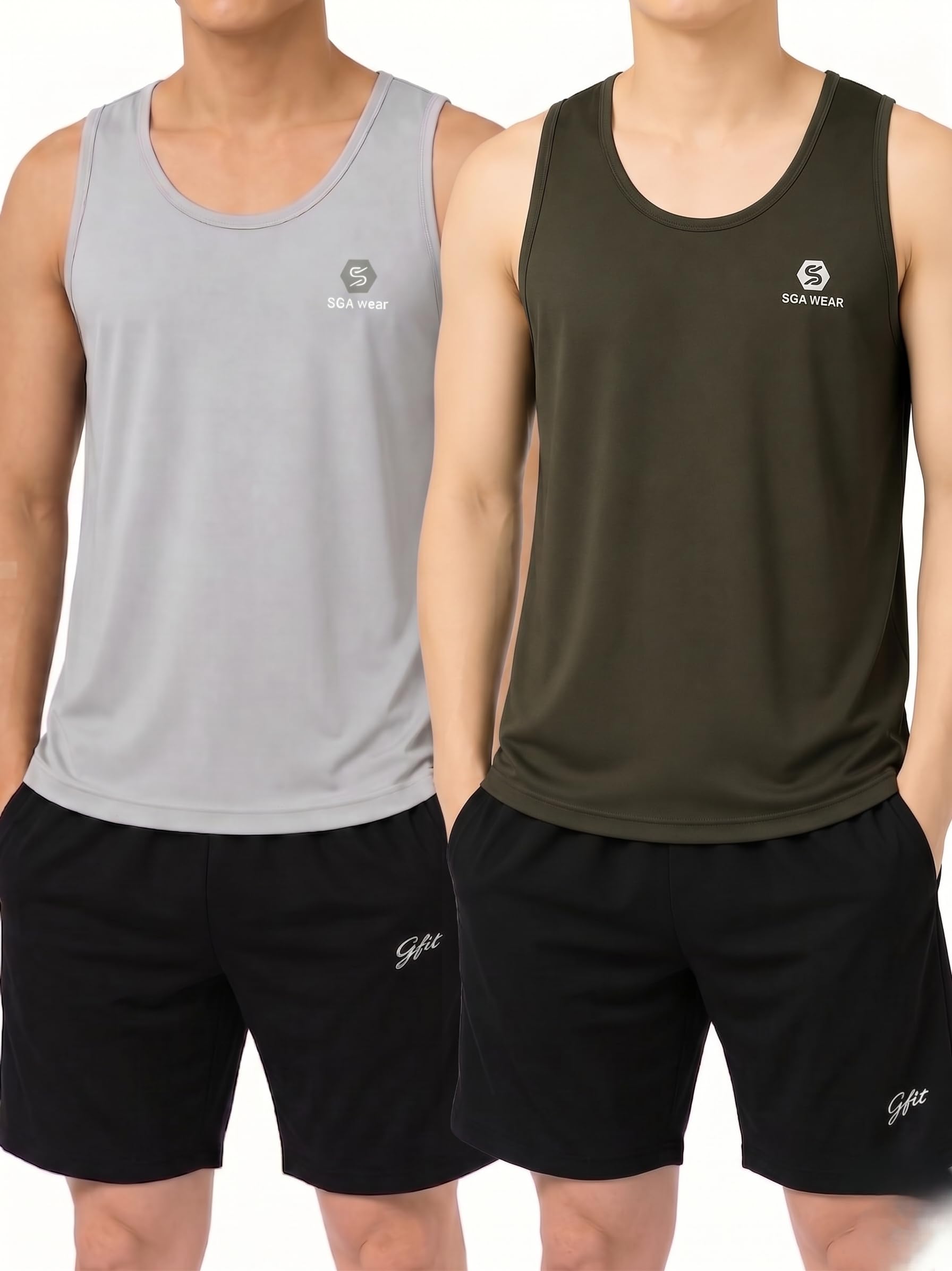 Neo-Skin Bamboo Blend, Round Neck, Anti-Bacterial, Thermoregulating, Shape Retaining Baniyan for Man, Soft and Sustainable Vest | Grey&Green, Large-image-48