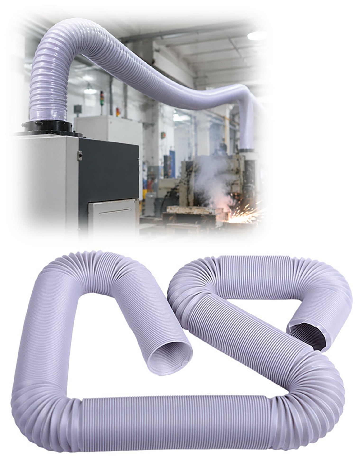 Tuyau d'échappement rétractable pour conduit flexible pliable de 140mm