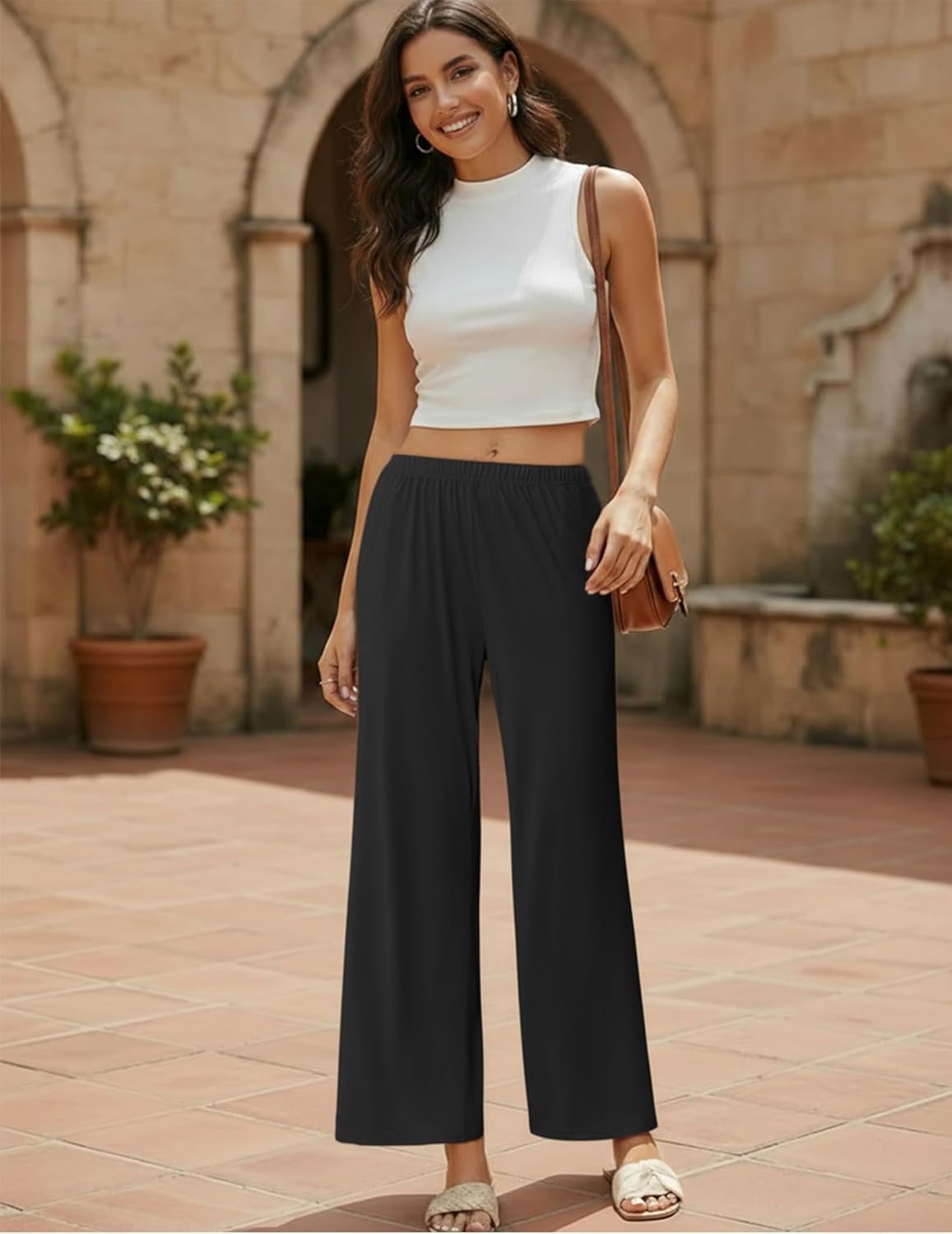 Ekouaer 2 Pack Women Pajama Pants Soft Casual Pajama Bottoms Comfy Wide Leg Sleep Pants Pj Bottoms with Pockets - Image 2