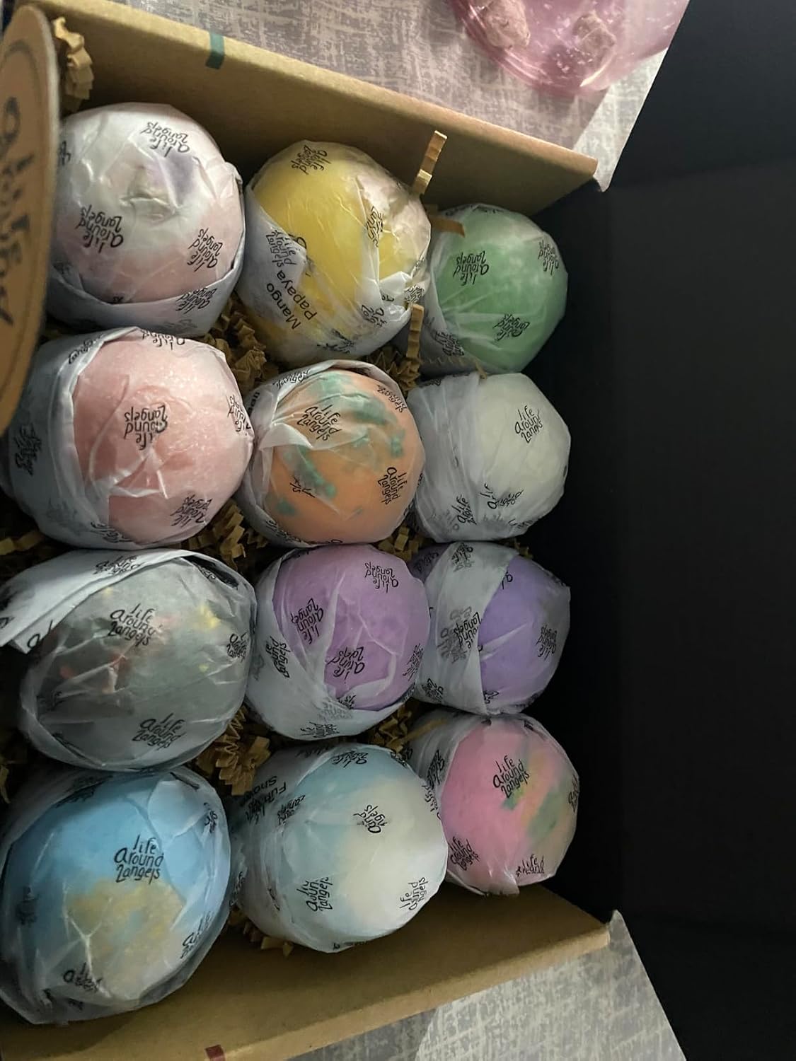 LifeAround2Angels Bath Bombs Gift Set 12 USA made Fizzies, Shea & Coco Butter Dry Skin Moisturize, Perfect for Bubble Spa Bath. Handmade Birthday idea For Her/Him, wife, girlfriend 3 oz