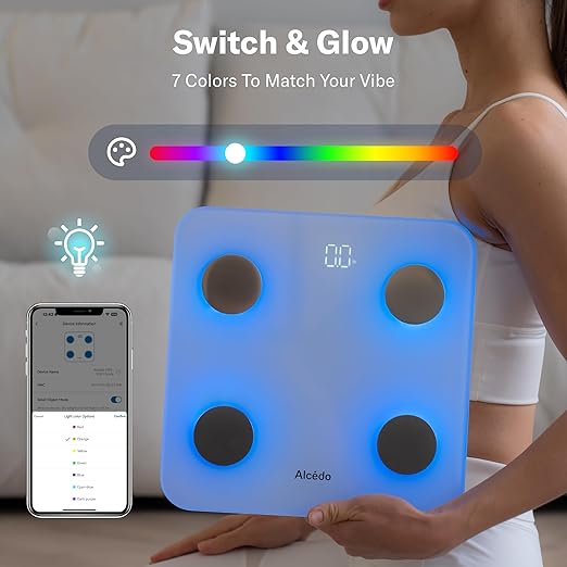 Báscula Inteligente Alcedo con Bluetooth, Peso, IMC, Masa Muscular, 400 lb miniatura 2