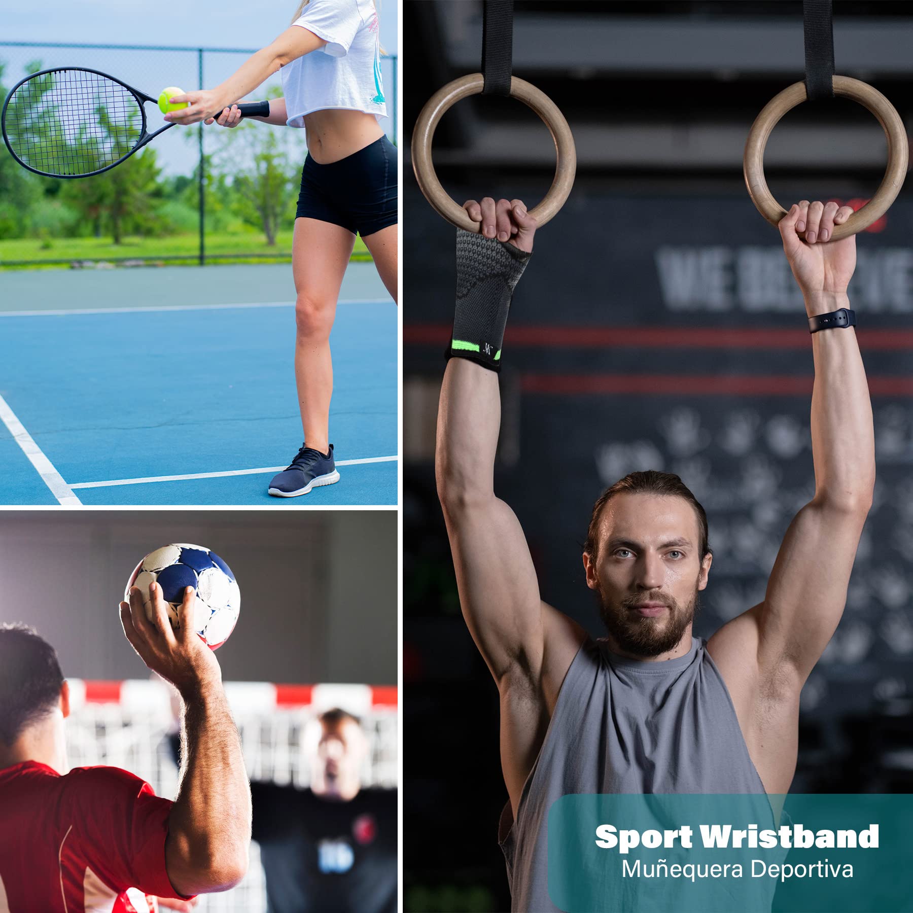 Polsini Sportivi DOUBLE M In Neoprene - Supporto Polso Regolabile Per Sport E Palestra - Foto 1