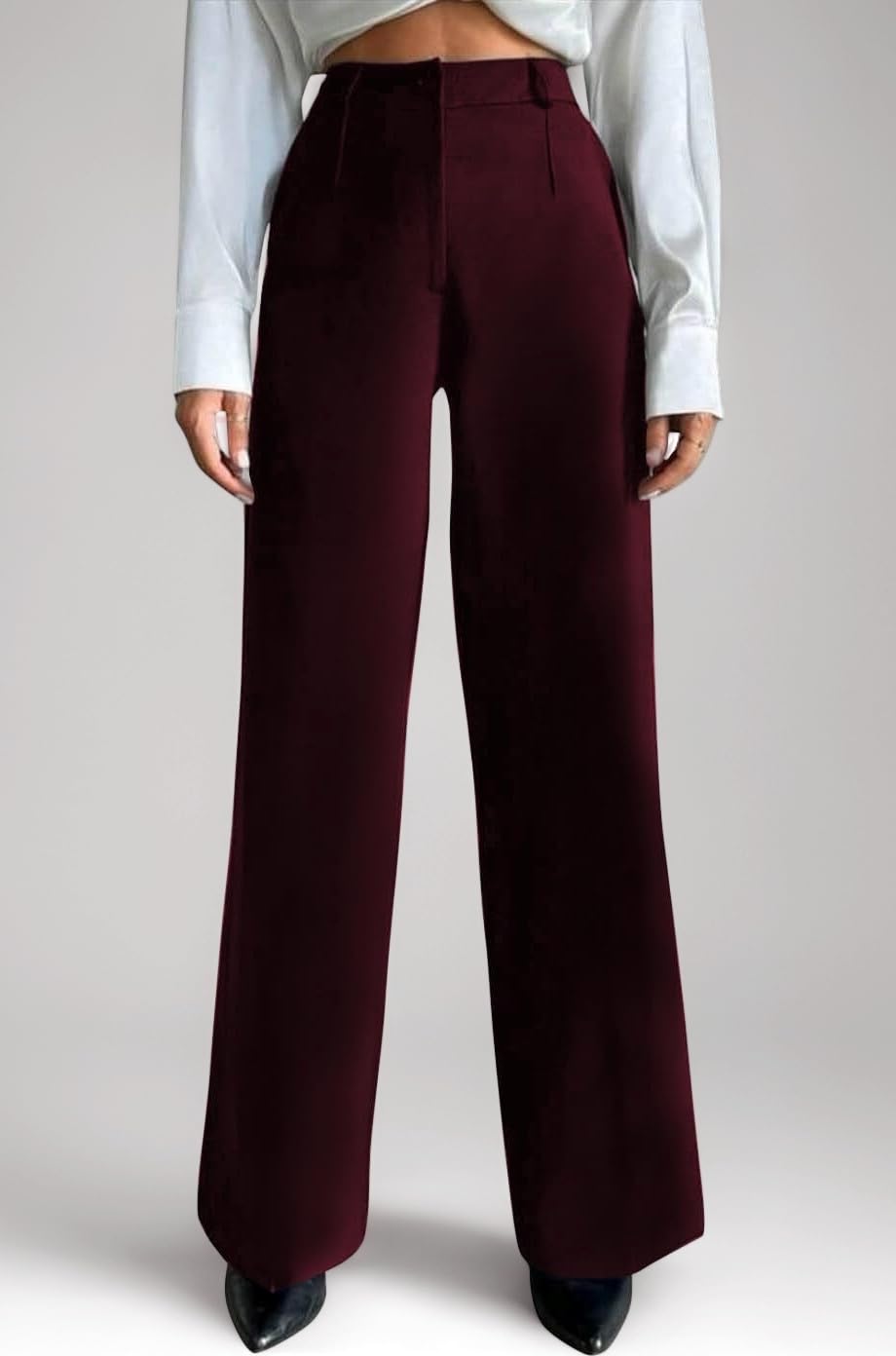 Trousers for Woman Pants Women's Formal Office Korean | Beige Track Pant | Straight | Cotton Spandex Stretchable Trouser | High-Waisted Bottom Wear