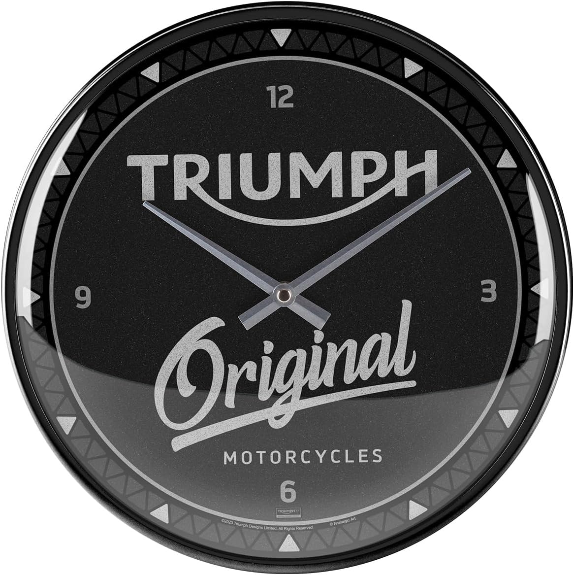 Nostalgic-Art Triumph Retro Clock, Diameter 31 cm, Original – Gift Idea for Motorcyclists, Kitchen Wall Decoration, Vintage Design