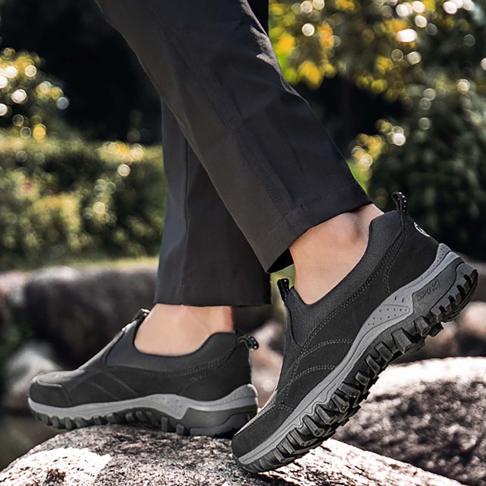 Slip On - Zapatillas de senderismo para hombre, ligeras, para senderismo