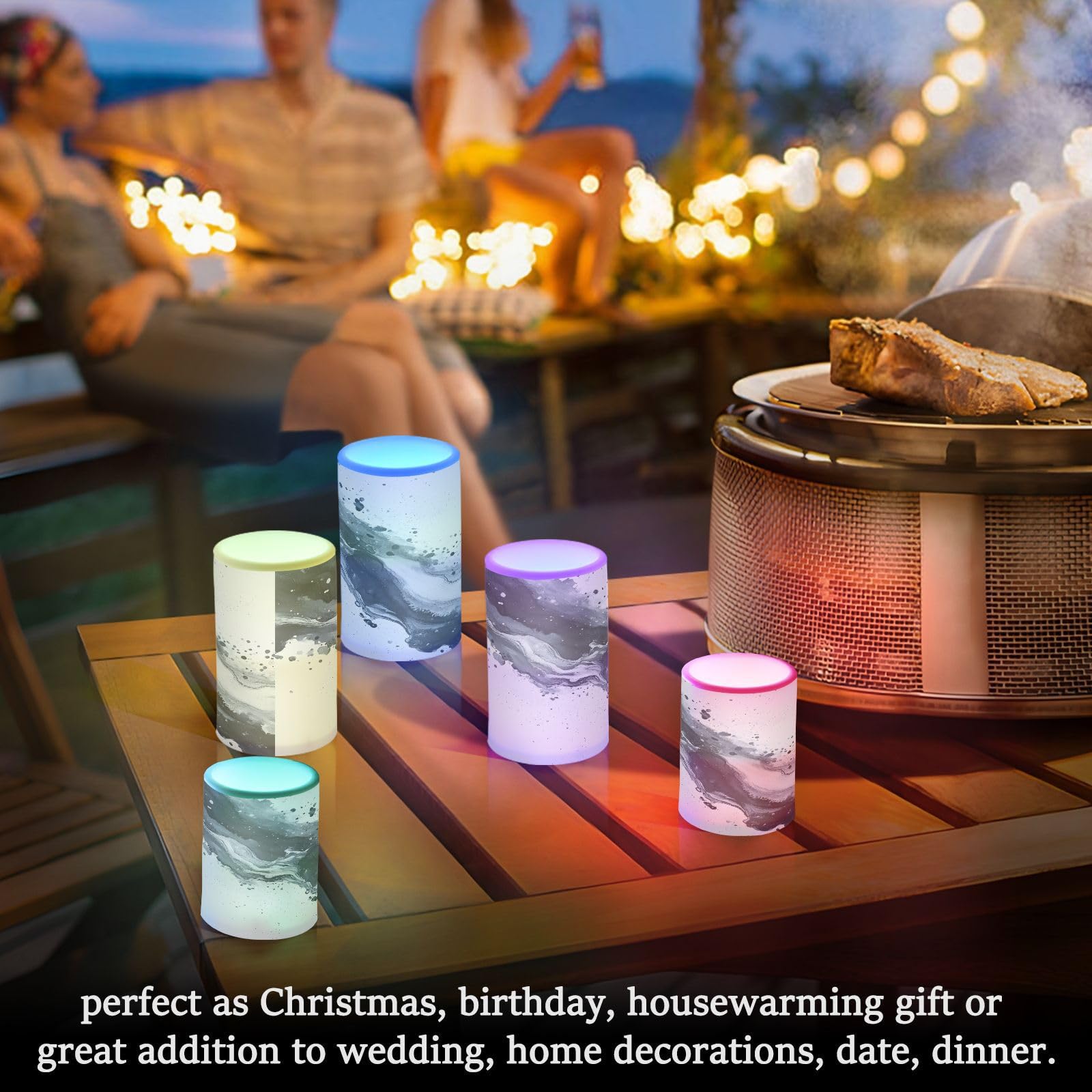 Mnsruu Flickering Flameless LED Candles with Remote Timer - Set of 2 Battery Operated Winter Home Decoration — view 57