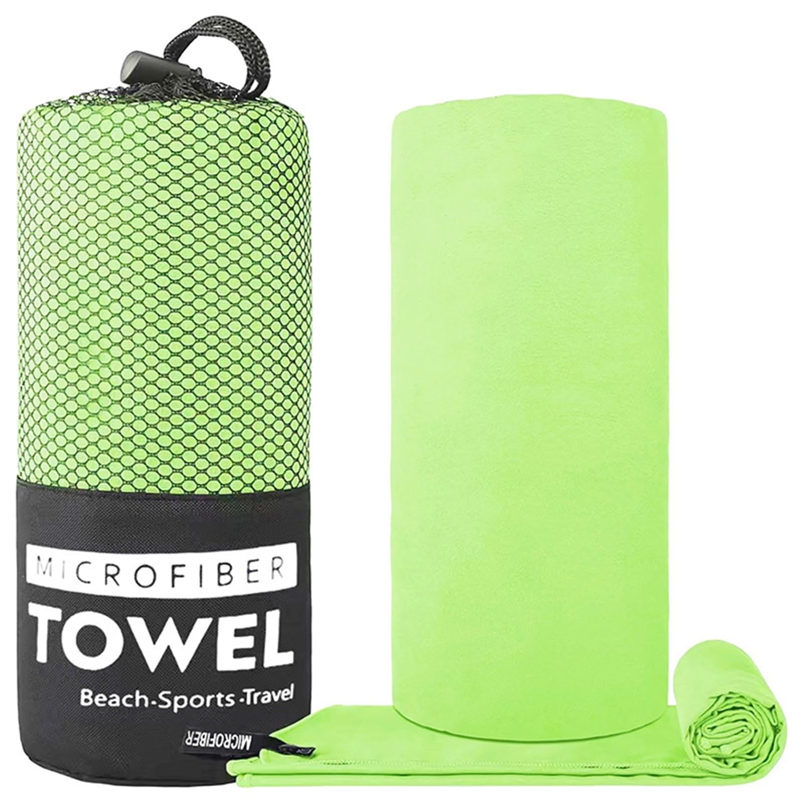 GMEqfhpOPS Quick-Drying Sports Towel Thick Sand Free Microfiber Quick Dry Towel, Super Absorbent Soft Swim BeachTowels for Men, Women Towels Bath(Fluorescent green,40x80cm)