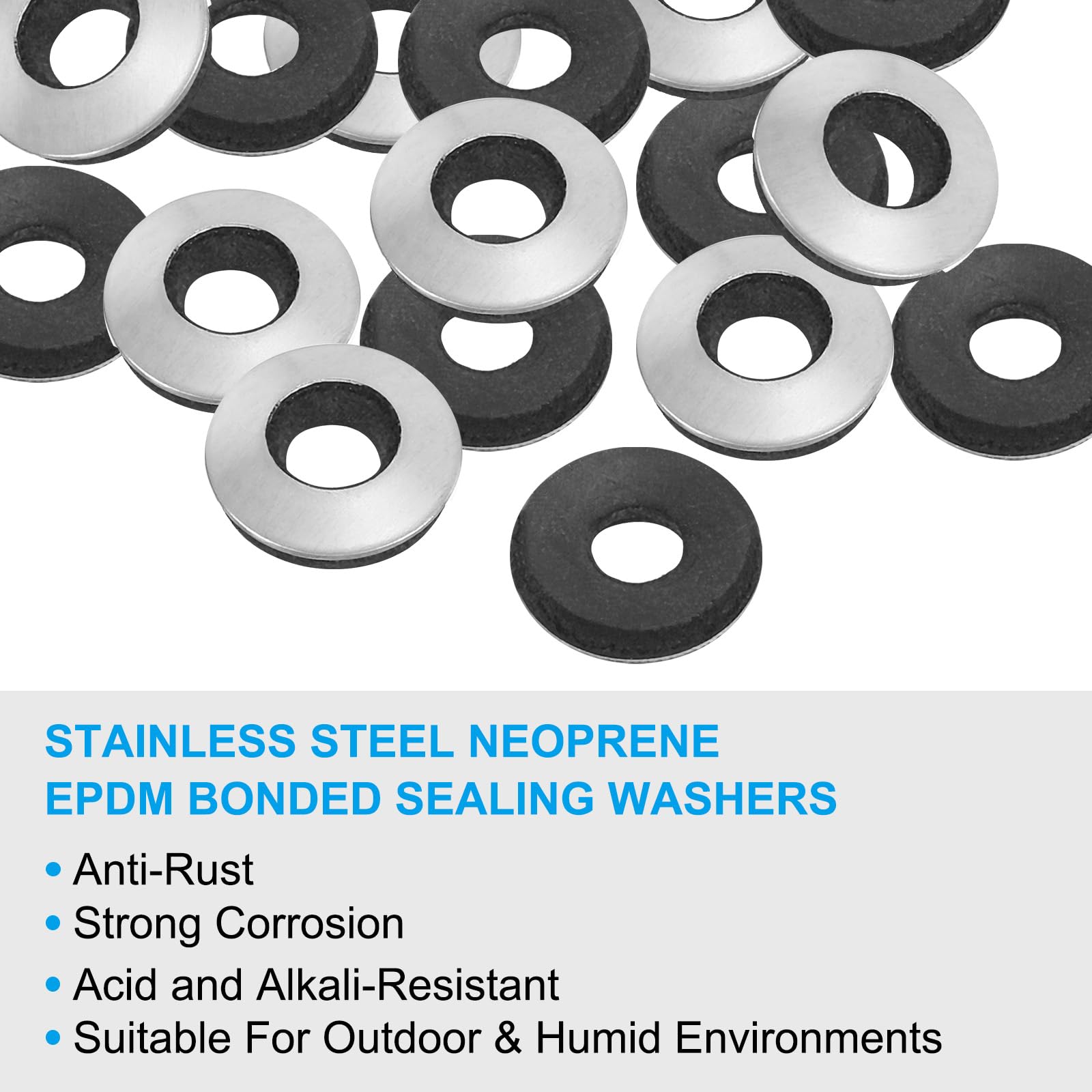 PATIKIL 304 Stainless Steel EPDM Bonded Sealing Washers - Image 3