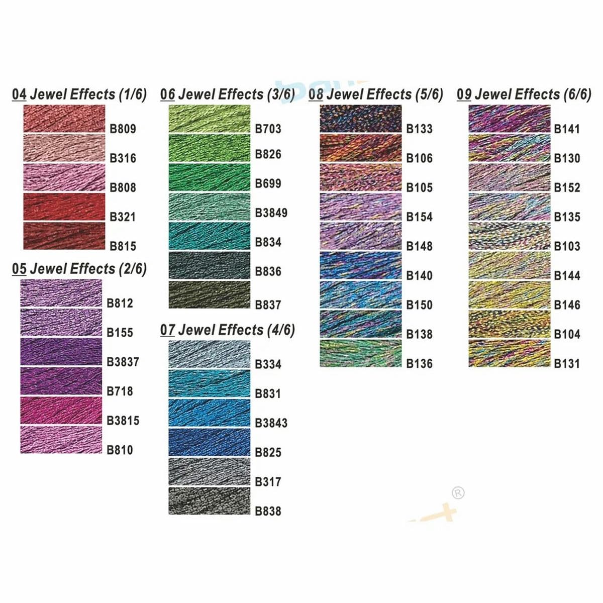 Hilo de bordar metálico multicolor Hilo de puntada brillante en madejas Kit de costura DIY - 20 madejas