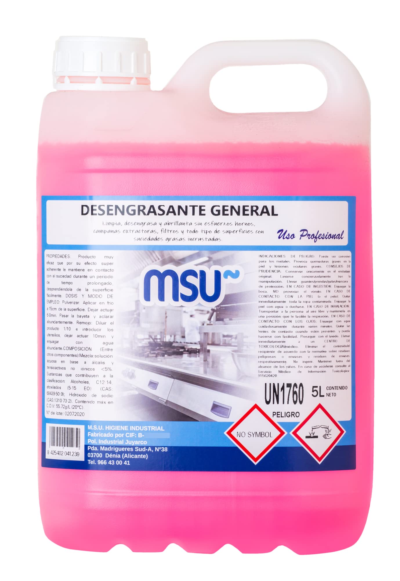 MSU - Set de Limpieza Profesional 4 en 1 | Fregasuelos Marino Fresh 5L | Limpiador Multiusos Eficaz 5L | Limpiacristales Resistentes 5L | Desengrasante General Potente 5L