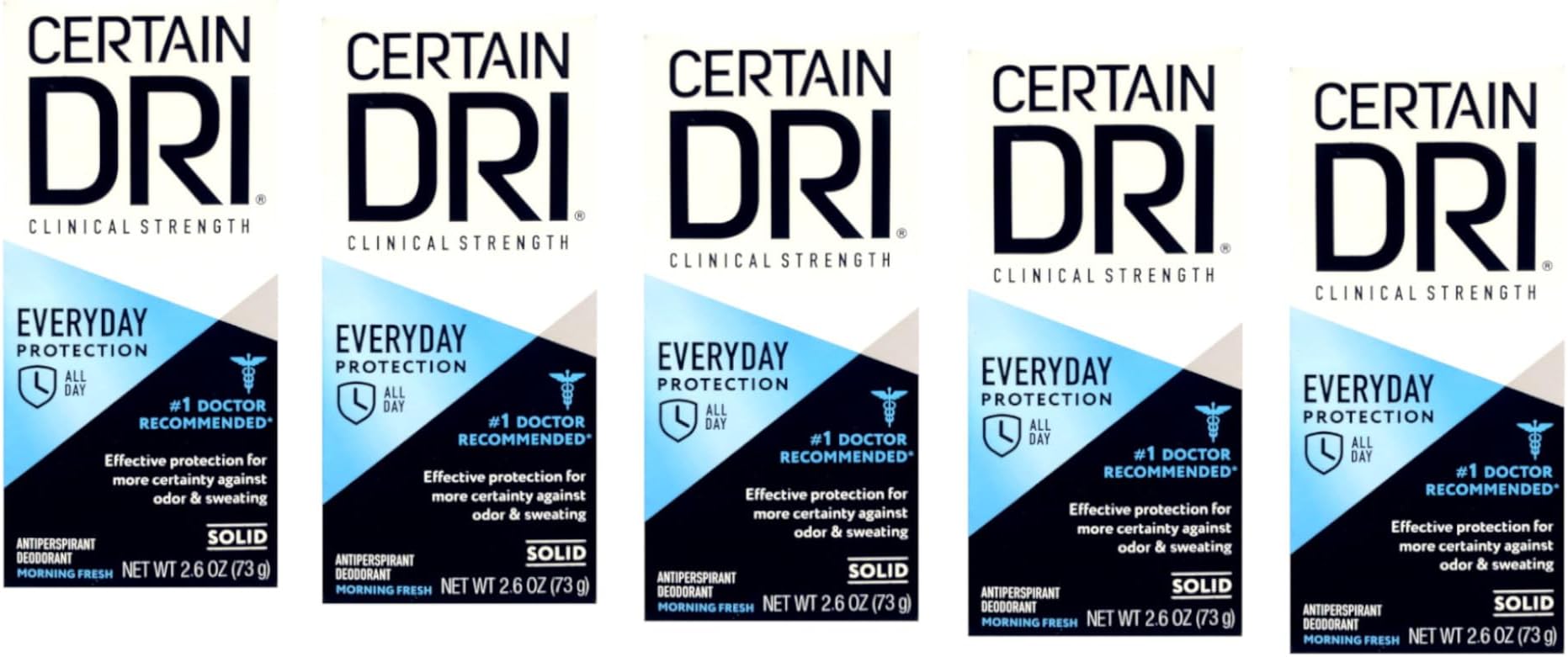 Everyday Strength Clinical, Antiperspirant/Deodorant, Morning Fresh Solid 2.6 oz (Pack of 5)