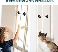 Vista 5 de Cerradura de puerta de granero de 4 pulgadas, cerradura de puerta corredera con tornillos, pestillo de puerta de metal resistente al óxido, pestillo