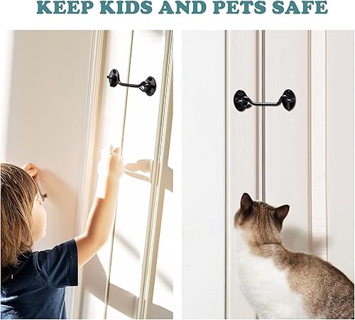 Miniatura 5 de Cerradura de puerta de granero de 4 pulgadas, cerradura de puerta corredera con tornillos, pestillo de puerta de metal resistente al óxido, pestillo