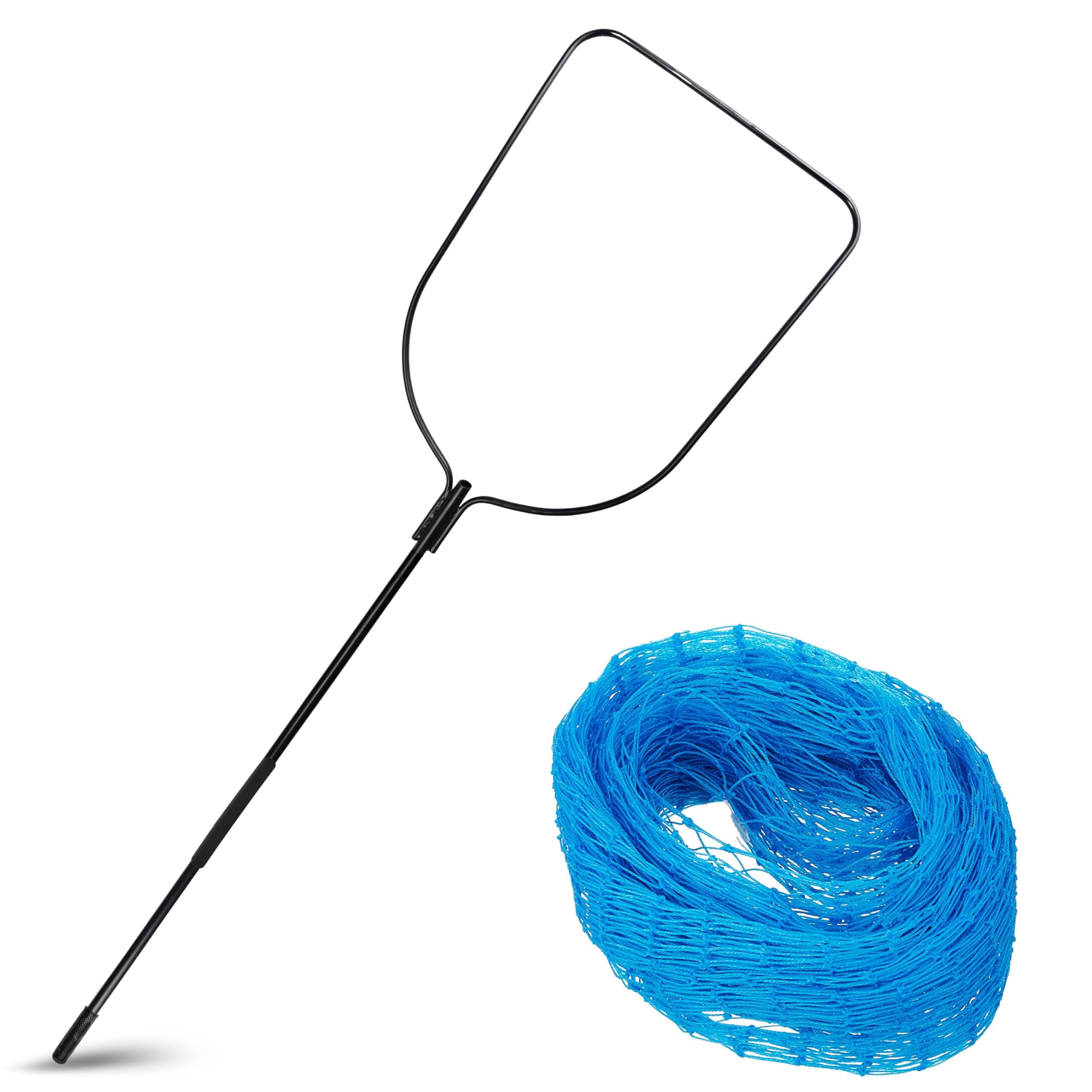 Efficacy Dog Catcher Net with (Blue) Net Frame 83x59 Cm Fixed Handle 116 cm Nylon Net & Mild Steel Rod Animal Control Catcher U-Shaped Frame Design for Dog and Other Stray Wild Life Animals Rescues