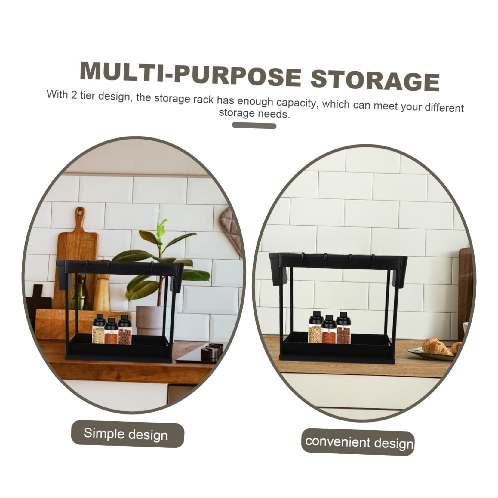 2-stufiger Schrankorganizer aus Kunststoff Ausziehbar mit Hohlem Design und Großer Kapazität für Küche und Badezimmer unter Waschbecken