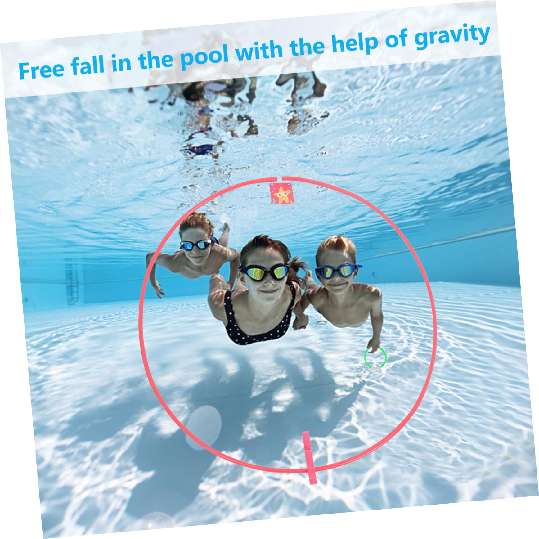 Anneaux de Plongée Piscine pour Garçon et Filles, Lot de 3 en Abs | Nylon et Écume, Format Compact Facile à Ranger, pour Jeux Aquatiques en Piscine
