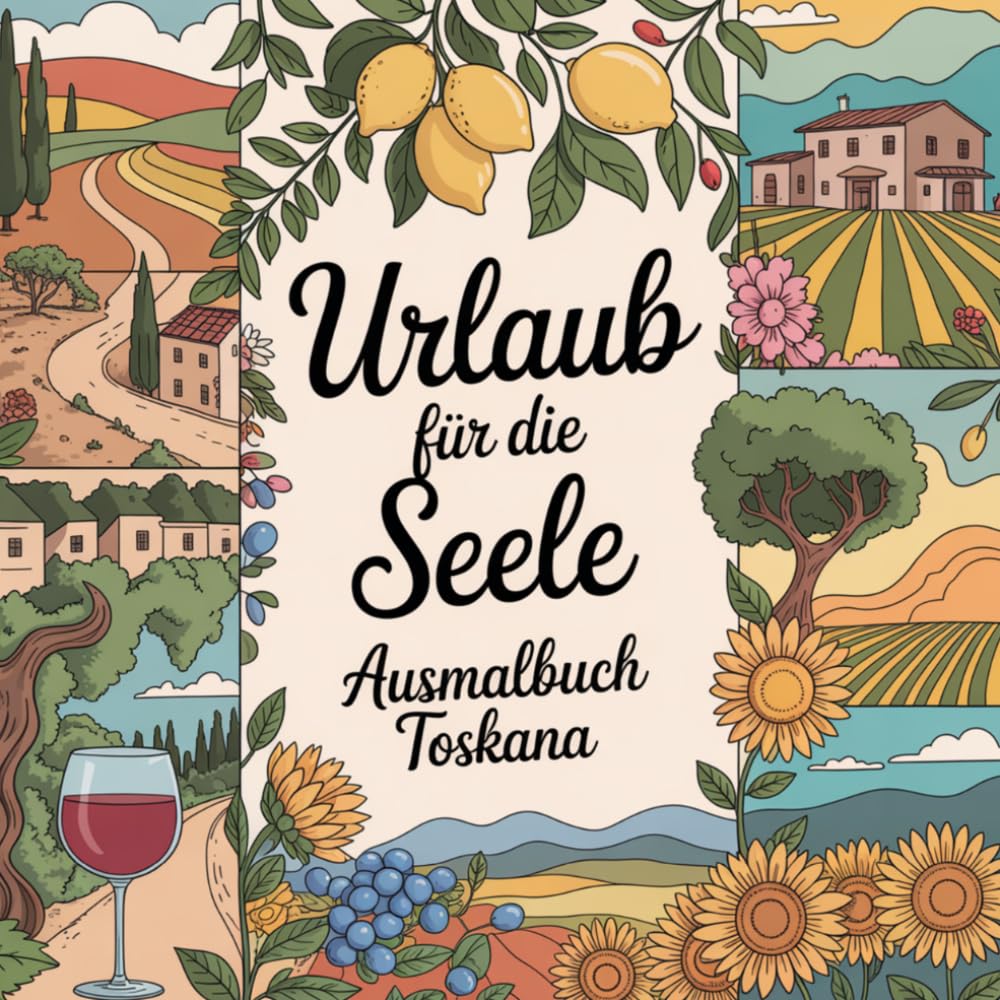 Urlaub für die Seele – Ausmalbuch Toskana: Meditatives Ausmalbuch für Erwachsene mit 50 Toskana-Motiven zur Entspannung, Achtsamkeit & Stressabbau (Urlaub für die Seele - Meditative Ausmalbücher)