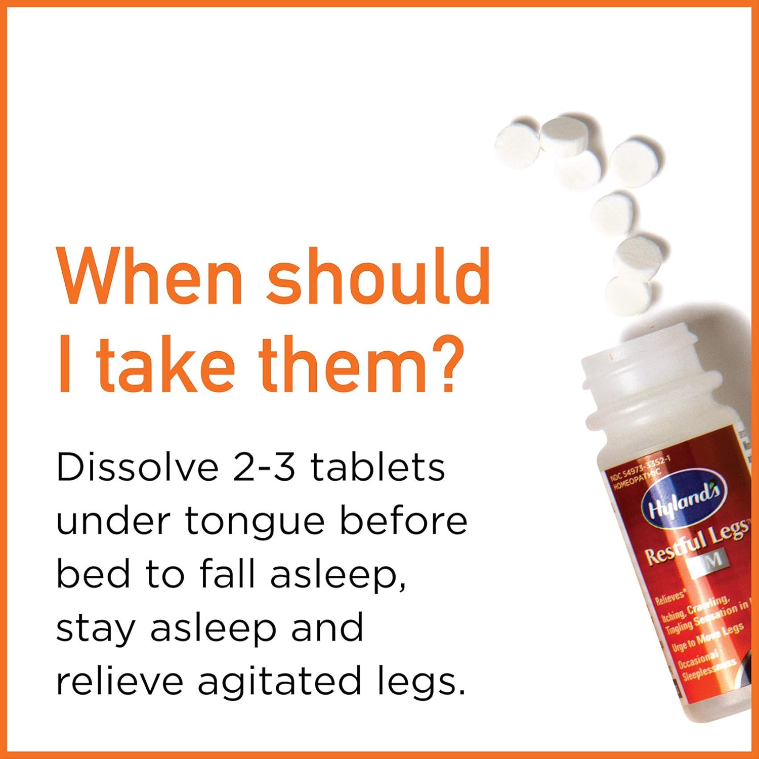 Hyland's Restful Legs PM Quick Dissolving Tablets - 50 Tablets, Pack of 3 : Health & Household