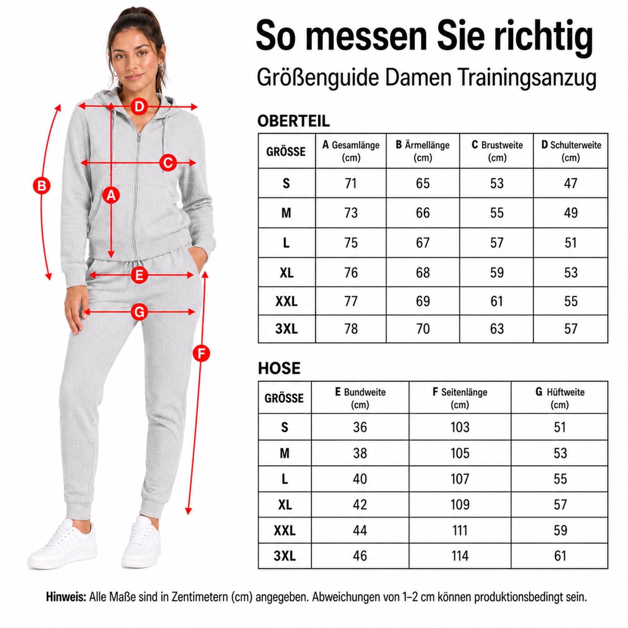 L.gonline Damski dres do biegania, kurtka treningowa z zamkiem błyskawicznym i kapturem, spodnie ze ściągaczem i sznurem, prążkowane ściągacze na rękawach, biodrach i nogawkach, rozmiar S – 3XL