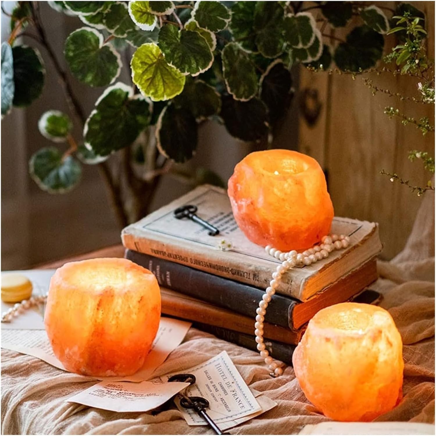 CandleholderCandle Stands Table Center Decoration Fashion Candle Holder Rose Mineral Salt Wax Candlestick Ornament Gift Candlestick Holder for Candlelight Dinner and Tabl