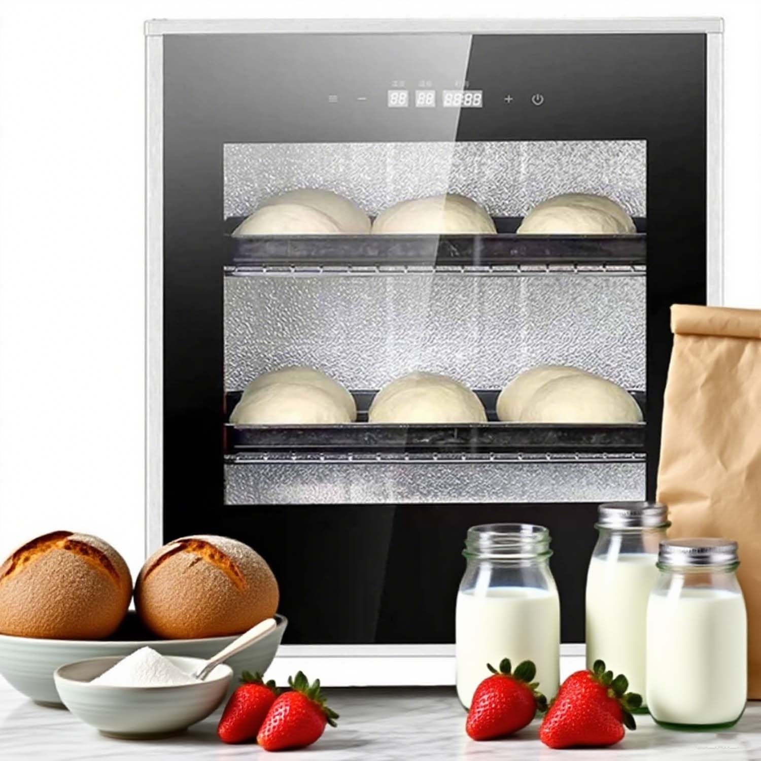 Camera di Lievitazione Elettrica 40L, Regolazione Temperatura e Umidità, Acciaio Inox di Alta Qualità, Per Panetteria e Pasticceria